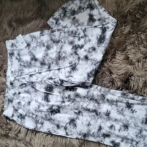 NEW Skinnygirl Black and White Tie-Dye Joggers